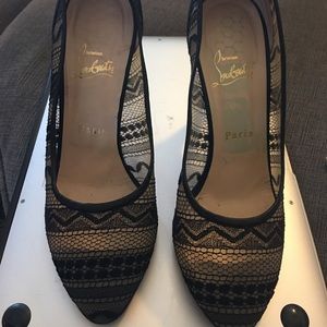 Christian Louboutin Lace Black Heels